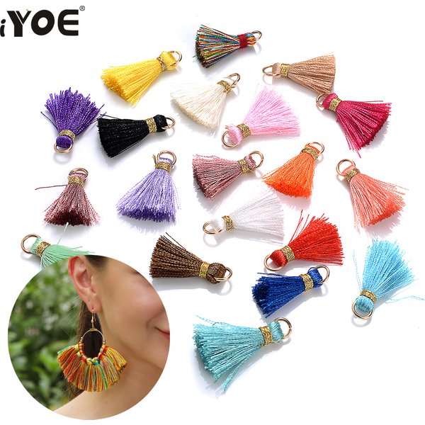 IYOE 30 pièces 2 cm glands en coton multicolore couture rideau garniture frange accessoires Mini gland pour bricolage porte-clés boucle d'oreille