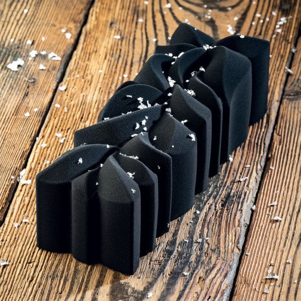 Moules à gâteaux en silicone noir de qualité alimentaire, moules à mousse cylindriques, outils de cuisson de cuisine, desserts avec décoration géométrique Bergame