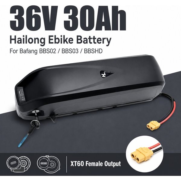 Elektrofahrrad-Akku 36V 48V Passend für Bafang BBS02 BBS03 BBSHD Hailong Unterrohr-Ersatzpack mit BMS