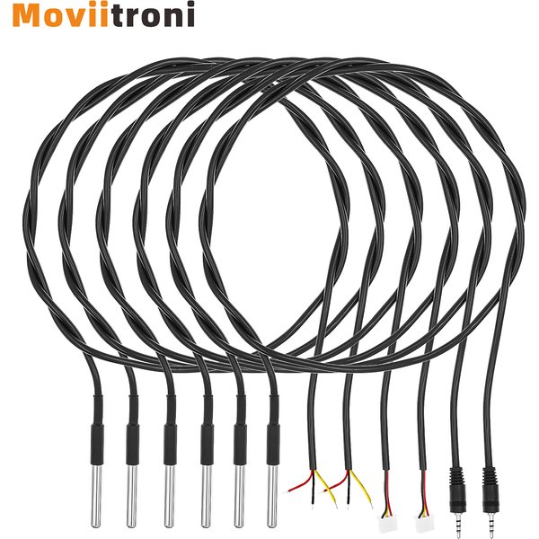 1Pc DS18B20 Stainless Steel Waterproof Temperature Sensor 1/2/3/5m Thread Temperature Probe Cable for Arduino Circuit Design