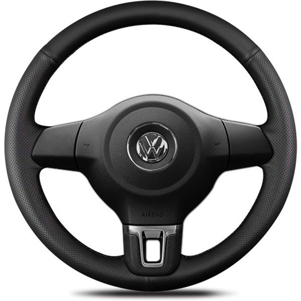 DIY Künstliche Leder Schwarz Lenkrad Abdeckung Für Volkswagen Golf 6 Mk6 VW Polo MK5 2010-2013 Tragen-angenehm