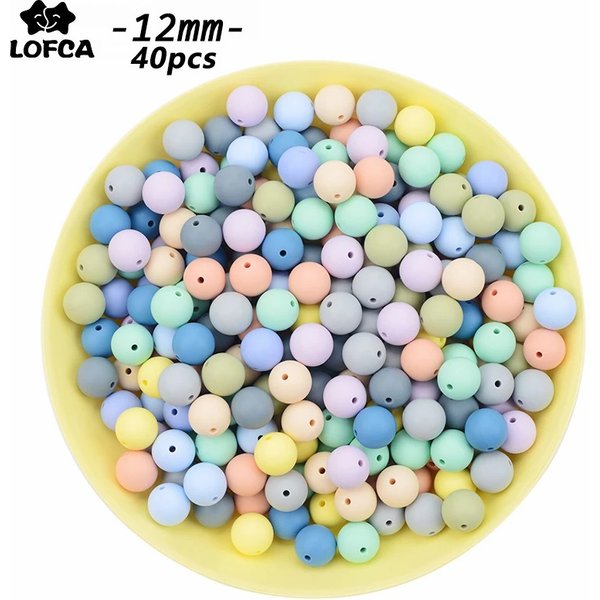 LOFCA 12mm Runde Form 40 teile/los Silikon Perlen Für die herstellung von Halskette Armbänder Schlüsselbund Schmuck zubehör