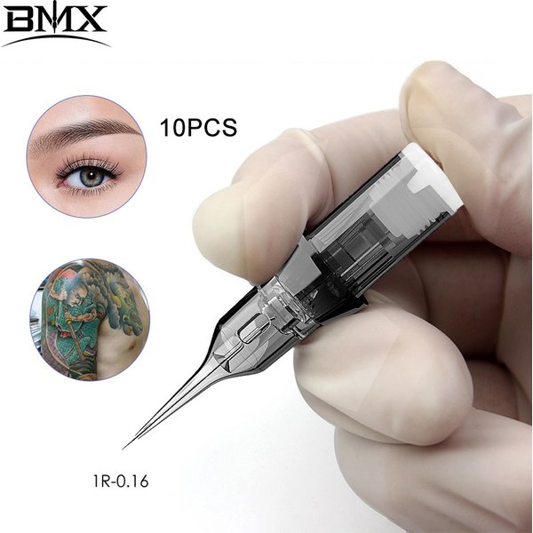 BMX 10PCS Tattoo Cartridge Needles 0.16mm Micropigmentation Permanent Make-Up Eyebrows Eyeline Lips Microblading