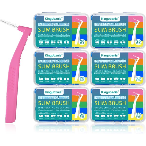 Kingubznis 120 pièces brosse interdentaire pour orthodontique dentaire propre entre les dents outils de nettoyage Micro brosses douces