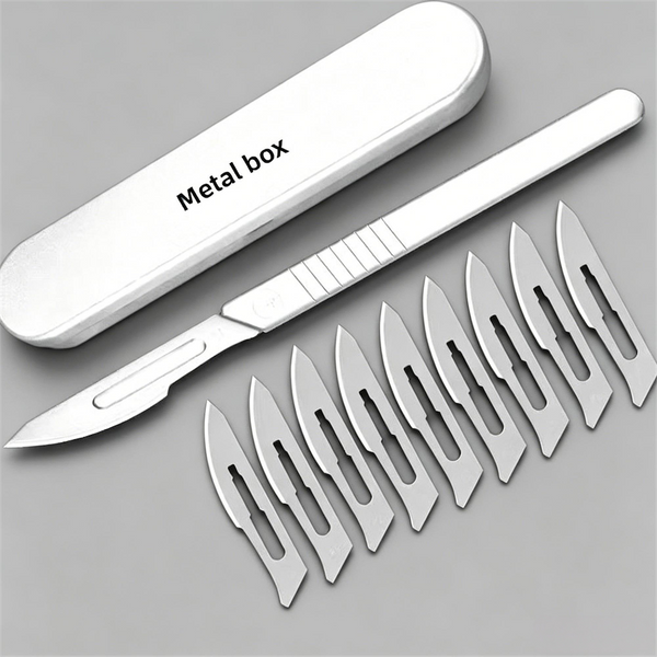 Zahnärztlicher Skalpellgriff Nr. 3/4/7 mit Klingen Nr. 10/23 aus Edelstahl/Kohlenstoffstahl – Dissektions- und Schneidewerkzeug für die Oralchirurgie