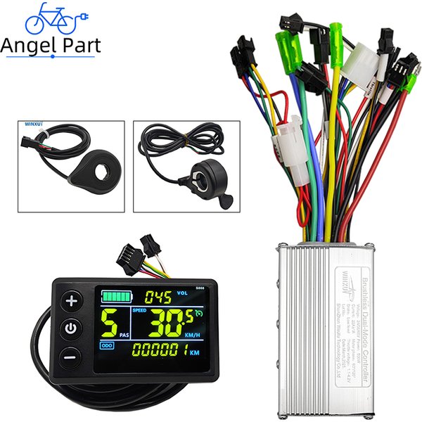 Contrôleur de moteur sans balais pour vélo électrique, 24V 36V 48V 250W 13A 350W 15A, Kit d'affichage LCD couleur S866, pour la réparation de vélos de montagne électriques