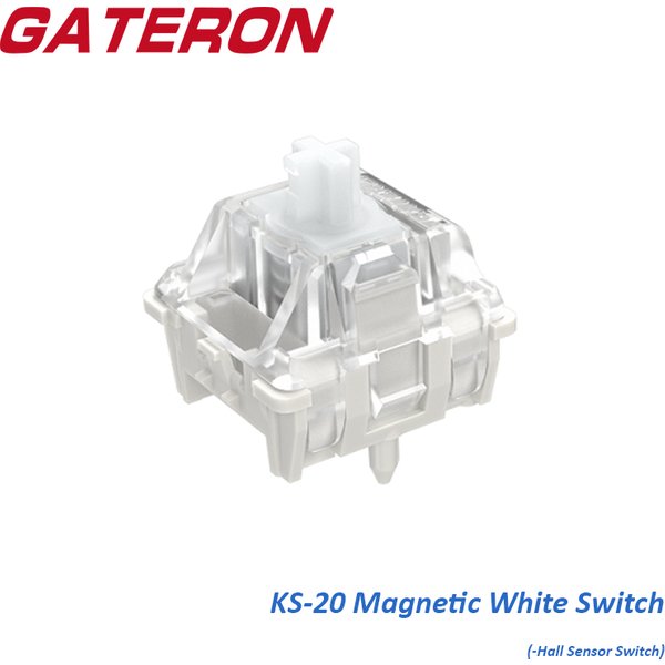 GATERON KS-20 Hall Effect Sensor Magnetic White Switch SMD RGB Linear DIY Customized Keyboard Free Setting Pre Travel