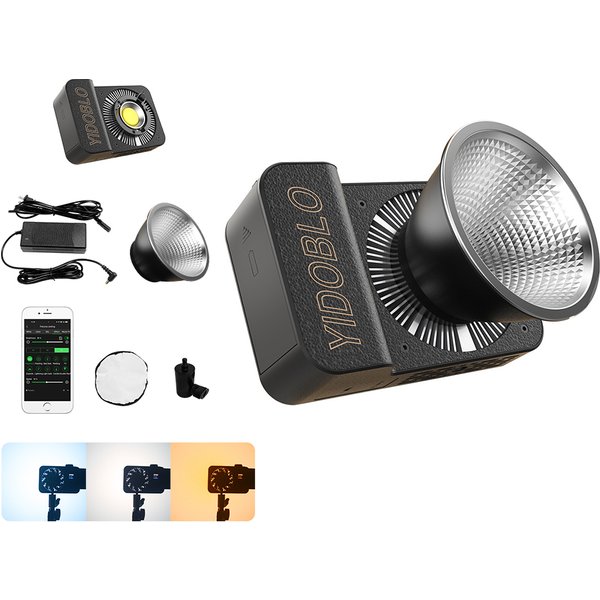 100 W tragbare COB-Videoleuchte 2700–7500 K, kontinuierlicher Ausgangslichtstrahler für Studio Influencer Live 10 voreingestellte Effekte CRI95+