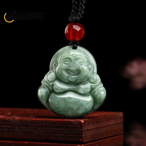 Pendentif en jadéite naturelle A Goods, graine de haricots, bouddha, breloque, haute bijoux, amulette porte-bonheur, cadeau de vacances pour hommes et femmes