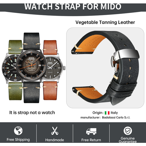 Luxury Quick Release Watch Strap 22mm 20mm For MIDO Watches Accessories Bracelet Italian Pueblo Leather Watch Band