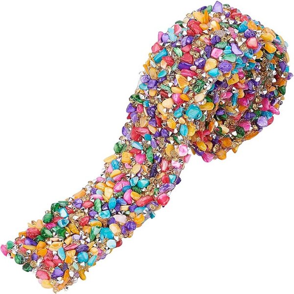 1 Yard 1,4 Zoll Kristall Strass Trim Hotfix Band bunte künstliche Edelstein Perlen Eisen auf Applikation Kette Versch önerung