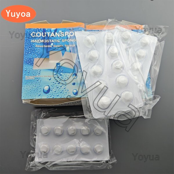 Éponge hémostatique médicale dentaire, 2x50 pièces/paquet, 1x1cm, éponge de gélatine hémostatique pour plaies, rouleau de coton Oral, consommables pour clinique dentaire
