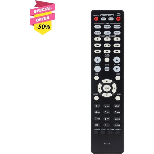 Télécommande RC-1173 RC1173, contrôleur de remplacement Compatible avec récepteur AV Denon PMA-520AE PMA-720AE PMA-720 DCD-520AE