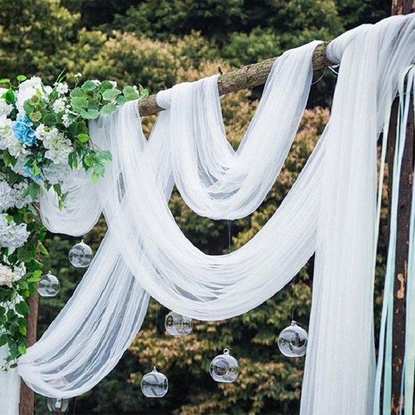 Rouleau de Tulle en cristal transparent de 5/10M, tissu Organza pour mariage, fête d'anniversaire, décor d'arrière-plan, bricolage, ceintures de chaise en Organza pour mariage
