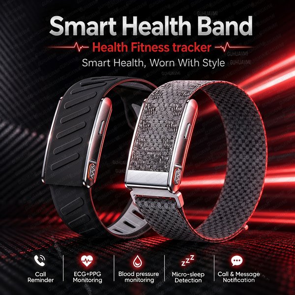 2026 Neuer Gesundheits-Tracker EKG Herzfrequenz Smart Band Körperfett BMI Blutdruck Schlaf SPO2 SMS Anruf-Erinnerung Fitness Smart Armband