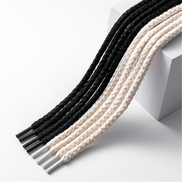 1 paire de lacets de chaussures en coton tissage de lin 7mm lacets ronds femmes hommes modèle haut de gamme toile baskets conseil chaussures lacets accessoires