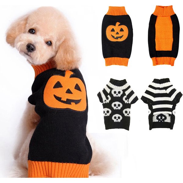 Costume de pull d'Halloween pour chien, vêtements de vacances chauds, crâne, Aliments, chihuahua, nounours, petit, moyen, grand chien, chat, automne, hiver