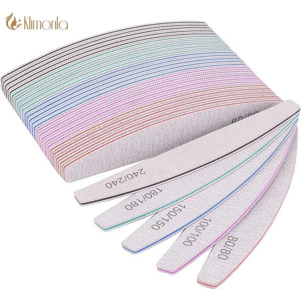 5/10Pcs Professional Nail File 100/180 Sandpaper Strong Thick Nail Files Sanding Half Moon Lime Nail Accessories and Tools