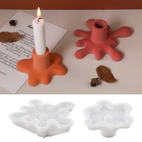 Fließende Wassertropfen Kerzenhalter Silikonform Kristall Gips Harz Formen DIY Wasserdurchfluss Kerzenhalter Ornament Form Home Decor