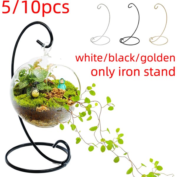 5/10 stücke Hausgarten Metall Kugel Ornament Pack Retro Luft Pflanze Terrarium Landschaft Display Eisen hängen Stand Dekor Halter