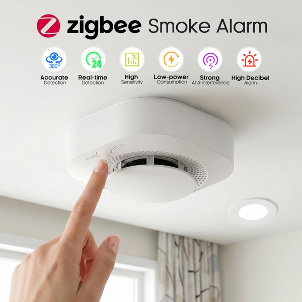 4 / 6 / 8 / 12 Stück Tuya Zigbee Rauchmelder mit 360°-Erkennung, Echtzeitüberwachung, Alarm-App und Fernbenachrichtigung für mehr Sicherheit in Ihrem Zuhause