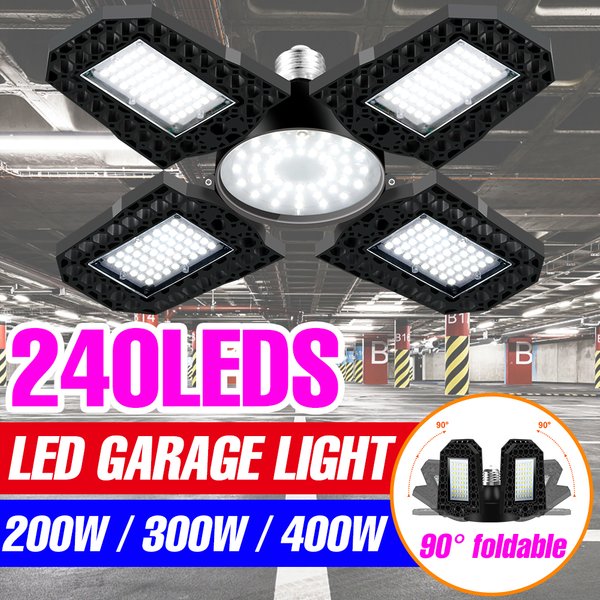 LED Garage lumière E27 projecteur 220V projecteur pliant lampe à LED pour éclairage industriel atelier entrepôt ampoule 200W 300W 400W