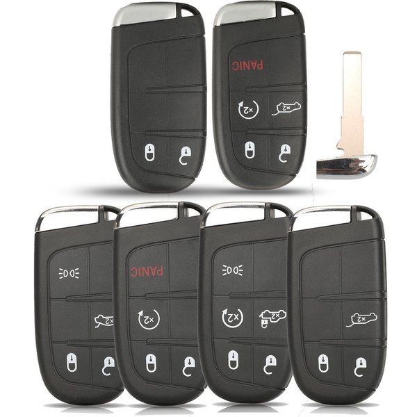 Jingyuqin coque de clé à distance Fob 3/4/5BTN clé de voiture à distance pour Fiat 500 500L 500X 2016 2017 2018 2019 Smart Fob