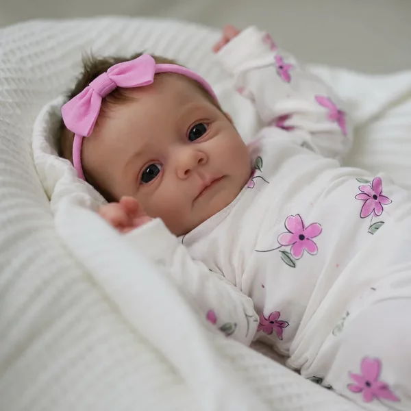 BZDOLL Poupée Bébé Reborn Faite Main en Vinyle, Corps Entier, 48 cm (19 pouces), Peau Peinte en 3D Réaliste, Jouet Cadeau d'Anniversaire Idéal pour Filles