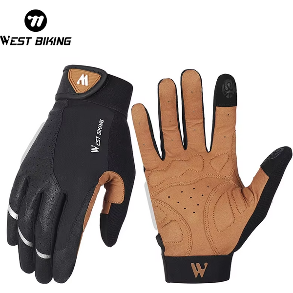 WEST BIKING Cycling Gloves Breathable Full Finger Mitts MTB Bicycle Sports Gloves Men Women Spring Autumn Gym Motorcycle Gloves