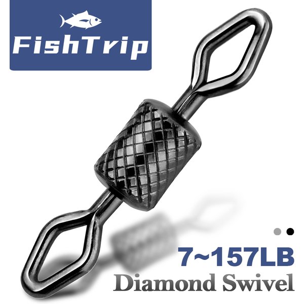 FishTrip-Émerillons de pêche à haute résistance avec œil en diamant, pêche en eau salée, élimine la torsion de ligne