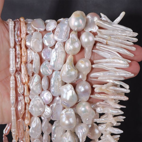Perles Naturelles Irrégulières Rondes et Carrées, Perles d'Eau Douce, Jolie çon pour Bijoux, Collier de Direction, Bracelet à Breloques, Mariage, DIY