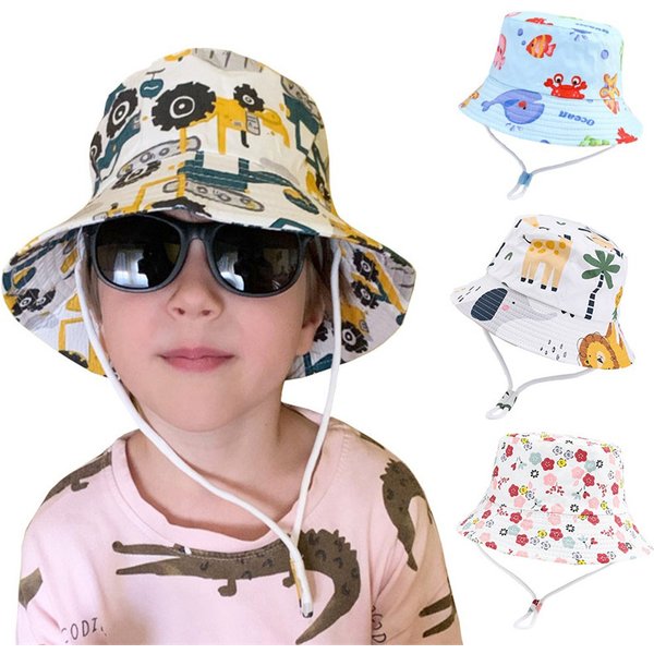 Summer Panama Baby Girls Hat Autumn Cartoon Boys Fisherman Hat Baby Sun Hat Outdoor UV Bucket Hat for Kids Toddler Bonnets