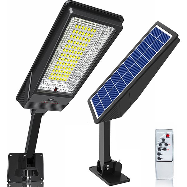 138LED lumière solaire avec télécommande 3 modes de fonctionnement réverbère solaire Super lumineux extérieur jardin étanche capteur de mouvement lampe solaire