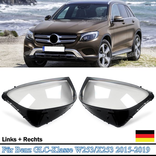 Ein Paar Scheinwerferlinsenabdeckungen für Mercedes Benz GLC-Klasse W253 GLC300 GLC43 GLC63 2016-2019 AMG Frontlampenschirm