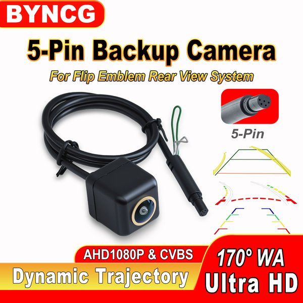 Dynamische Trajektorien-Rückfahrkamera AHD1080P CVBS Umschaltbar 170° ° Fisheye Special 5-Pin HD Ersatz für Badge Flip Emblem Logo