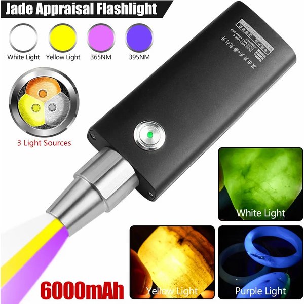 D5 LED-Schmuck-Identifikationslicht, UV-Taschenlampe, 365/395 nm, Lampe für Zuhause, 3 LED-Lichtquellen, professionelles Jade-Identifikationslicht
