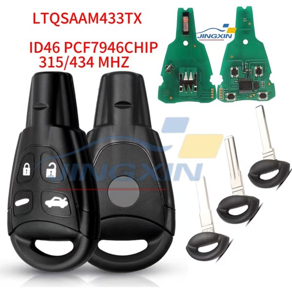 4-przyciskowy inteligentny kluczyk zdalnego sterowania 315/433 MHz do SAAB 93 9-3 2003 2004 2005 2006 2007 2008 2009 2010 2011 ID46 PCF7946 Chip LTQSAAM433TX