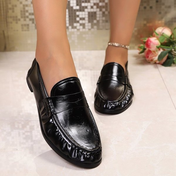 Mocassins en daim vintage pour femmes, chaussures plates chic à volants, confortables pour le quotidien, le bureau ou les occasions décontractées