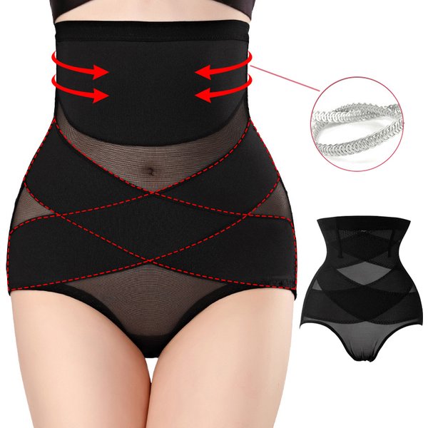 Women Cross Body Shaper High Waist Panties Plus Size Tummy Control Shaperwear Female Butt Lifter Briefs Slimming Underwear