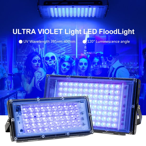 50W 100W Violettlicht LED UV-Lampe 395nm Fluoreszenz-Detektionslampe Outdoor LED Flutlicht LED Spotlicht für Disco Glow Party