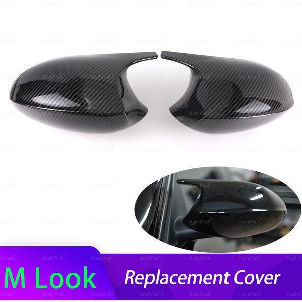 1pair For BMW 1 3 series E87 E81 E82 E90 E91 E92 E93 Rear View Side Case Trim ABS Carbon Fiber Style Car Rearview Mirror Cover