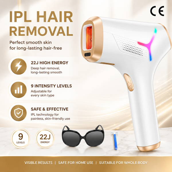 LYSMOSKI Laser-Haarentfernung für Frauen und Männer, IPL-Haarentfernungsgerät für Zuhause mit 5,2 cm² Behandlungsfenster, Nahezu Schmerzfrei, Sichtbare Ergebnisse in 2 Wochen, Ganzkörperbehandlung in