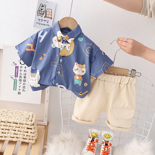 Ensembles de vêtements pour enfants de 0 à 5 ans en coton de qualité, t-shirts imprimés élégants à manches courtes pour filles et garçons