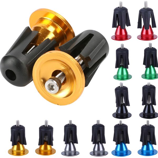 1 paire de bouchons d'extrémité de barre de poignée de vélo, bouchon de guidon en aluminium, 6 couleurs, bouchons de capuchon de guidon, accessoires de vélo