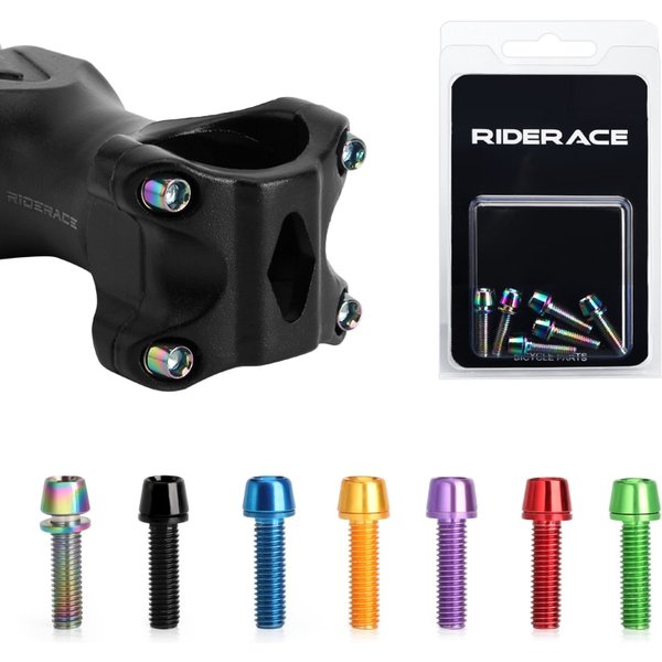 Fahrrad lenker schrauben m5 18mm 6 teile/satz titan plattiert bunt edelstahl für mtb road bike stiel riser schrauben schrauben