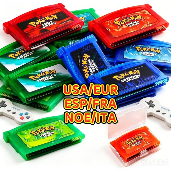 Pokémon-Spielkarte, mehrsprachige Version, Videospiel-Kassette, Geschenk, Emerald, FireRed, LeafGreen, Ruby für GBA SP