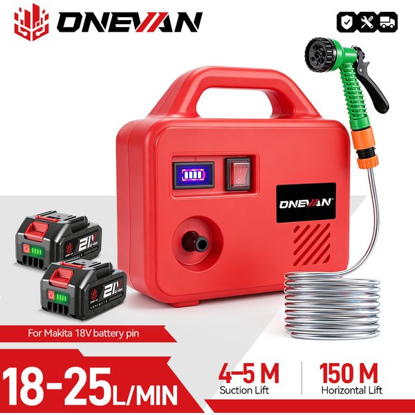 ONEVAN 260W pompe à eau électrique 150M Machine d'arrosage sans fil outils d'arrosage de jardin rechargeables pour Makita 18V batterie broche