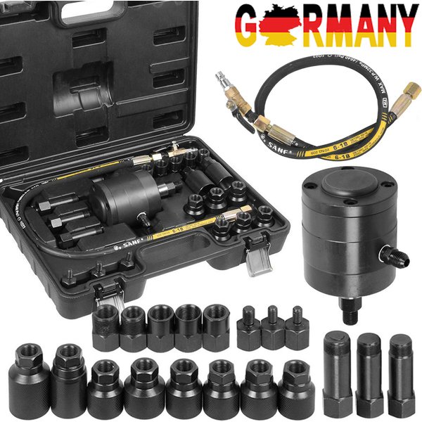 Pneumatisches Diesel-Injektor-Abziehwerkzeug-Set, Mehrere Adapter zum Entfernen feststeckter Kraftstoffinjektoren, Motorreparatur-Kit für Dieselfahrzeuge, Druckluft-Diesel-Injektor-Abzieher mit