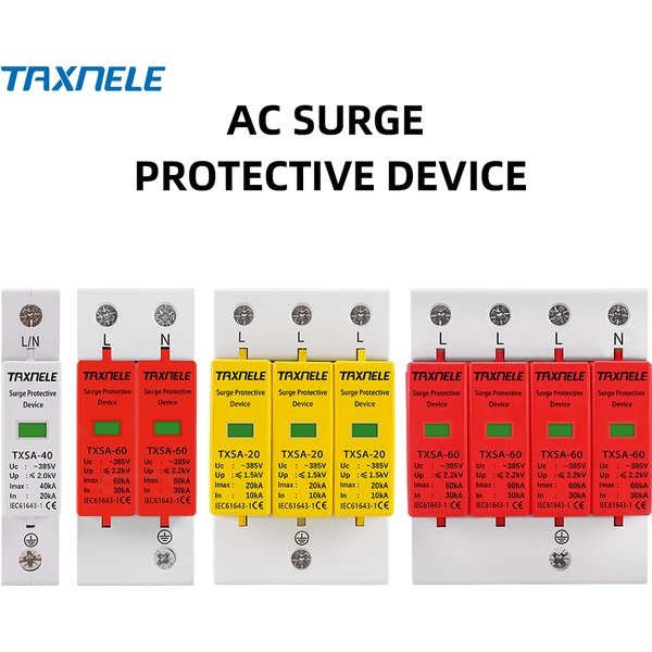 AC SPD 1P 2P 3P 4P 20KA 40KA 60KA 385V House Lightning Surge Protector Protective Low-voltage Arrester Device 10KA 30KA