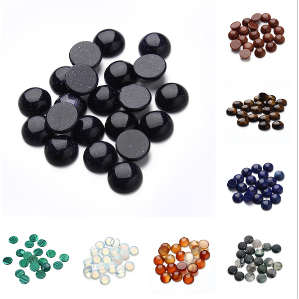 10pcs/Lot 2 4 6 8 10 12 14 16 18 20 25mm Round Onyx Cabochons Natural Bulk Stone Bead for DIY Jewelry Making Pendant Bracelet